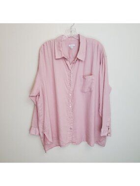 J. Jill Love Linen button up shirt and cami set in blush pink